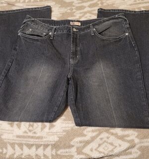 Faded Glory Dark Gray Straight-Leg Jeans